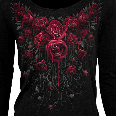 Spiral - BLOOD ROSE Top à manches longues - Noir/Rouge